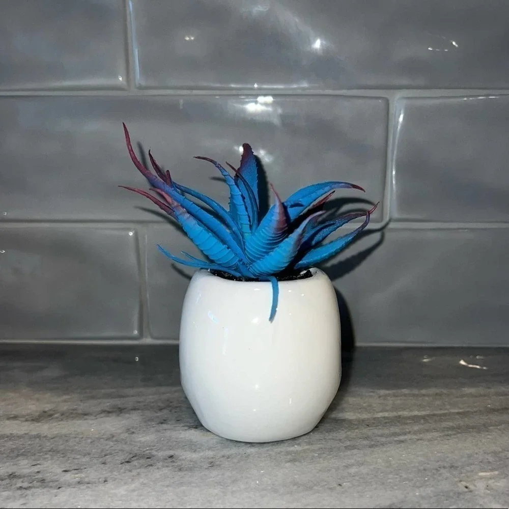 Skull Faux Succulent Halloween Decor Gothic Planter